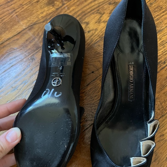 Giorgio Armani D’Orsay Satin Pointed Toe Heels - Picture 3 of 4